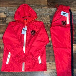 Red n black substantial graphic design wind breaker set